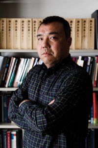 Tokyo, April 10 2014 - Portrait of Koichi NAKANO, professor of political science at Sophia University, at his office.