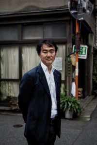 Tokyo, September 25 2012 - Portrait of Japanese writer Jun Ikeido in the Jimbocho area. Mr Ikeido received the Naoki Prize in 2011 for his work "Shitamachi rocket"