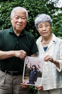 Kawasaki, July 21 2014 - Shigeru Yokota, 81, and Sakie Yokota, 78, are the parents of Megumi Yokota, a Japanese citizen who was abducted by North Korean agents in 1977 at the age of 13.