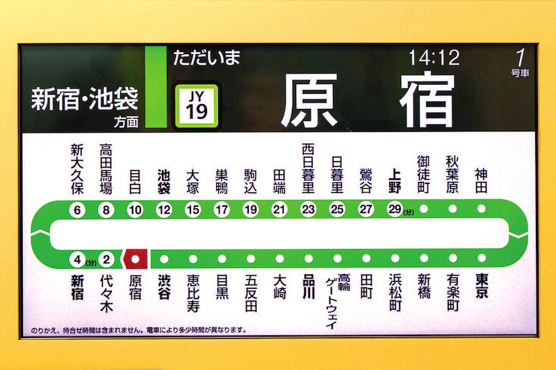 L’ensemble des arrêts de la ligne Yamanote